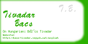 tivadar bacs business card